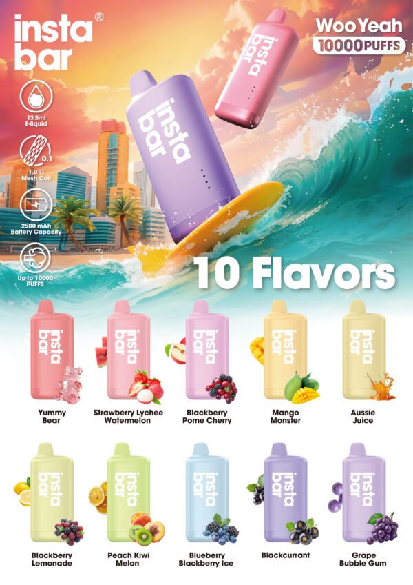 INSTA BAR WOOYEAH 10000PUFFS(5PCS-9PCS)